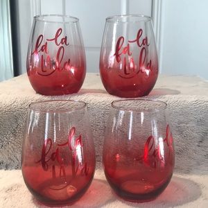 SLANT COLLECTION set of 4 (20 oz bottom red)🍷 💝